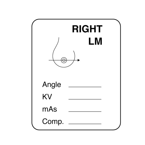 Nevs Mammography Labels - Right LM 1-1/4" x 1" XM-8 - main